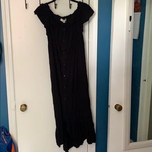 Black button down midi dress